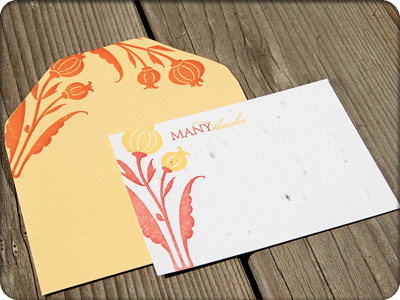 Letterpressed succulent card
