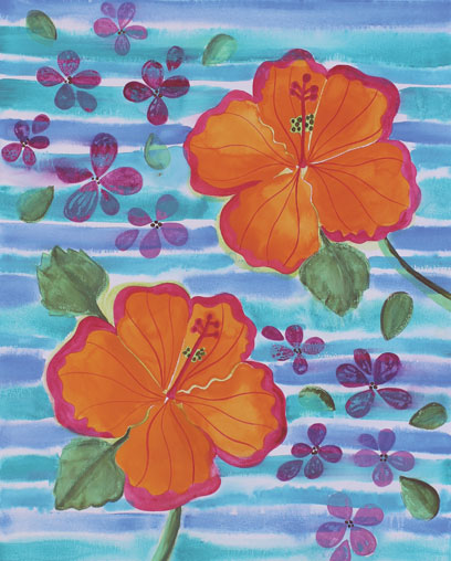 Watercolor card 
															/ Paper Petals							