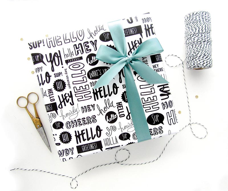 Vibrant giftwrap 
															/ Dahlia Press through Etsy Wholesale							