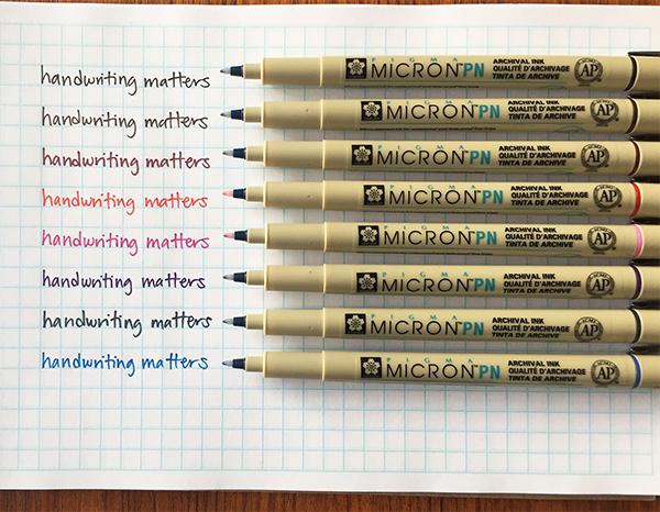 Pigma Micron PN in Eight Ink Colors