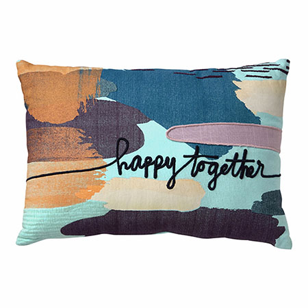 Embroidered Happy Together Pillow 
															/ Floor 9 Living							