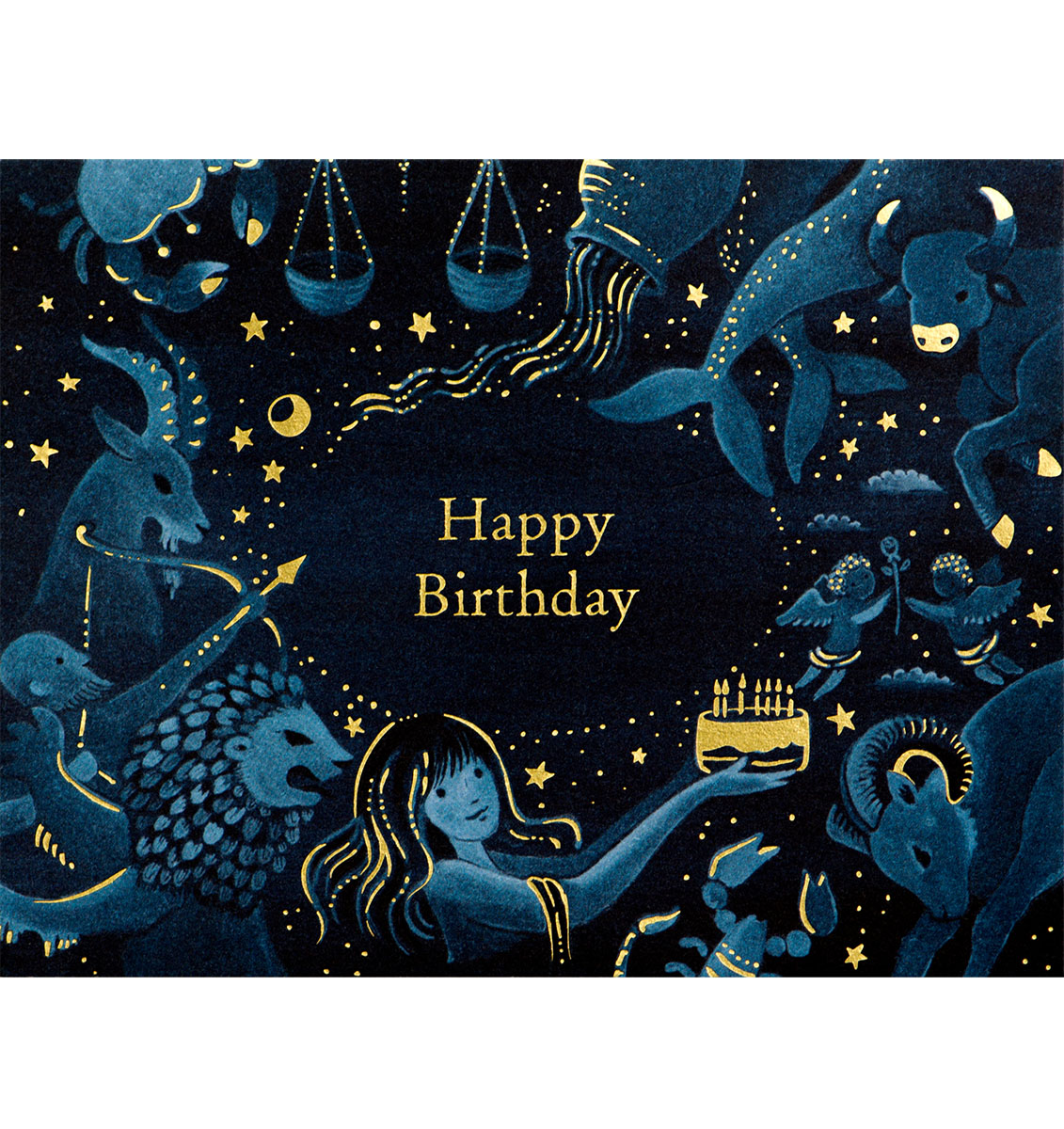 Gold-foiled Birthday Card 
															/ JooJoo Paper							