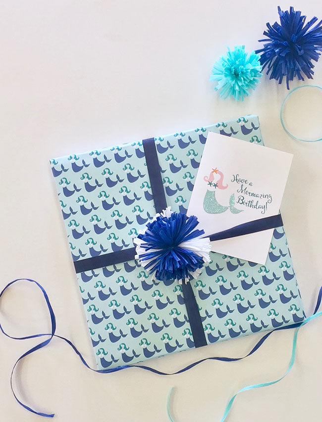 Mermaids card and gift wrap