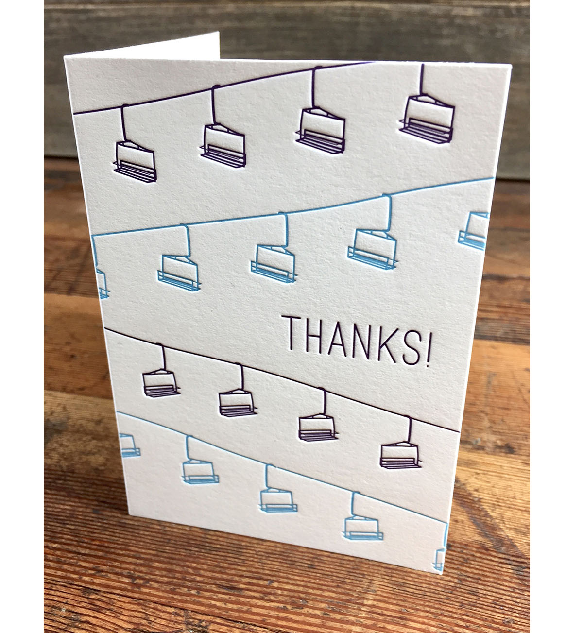 Letterpressed Thanks Chair Lift Card 
															/ Waterknot							