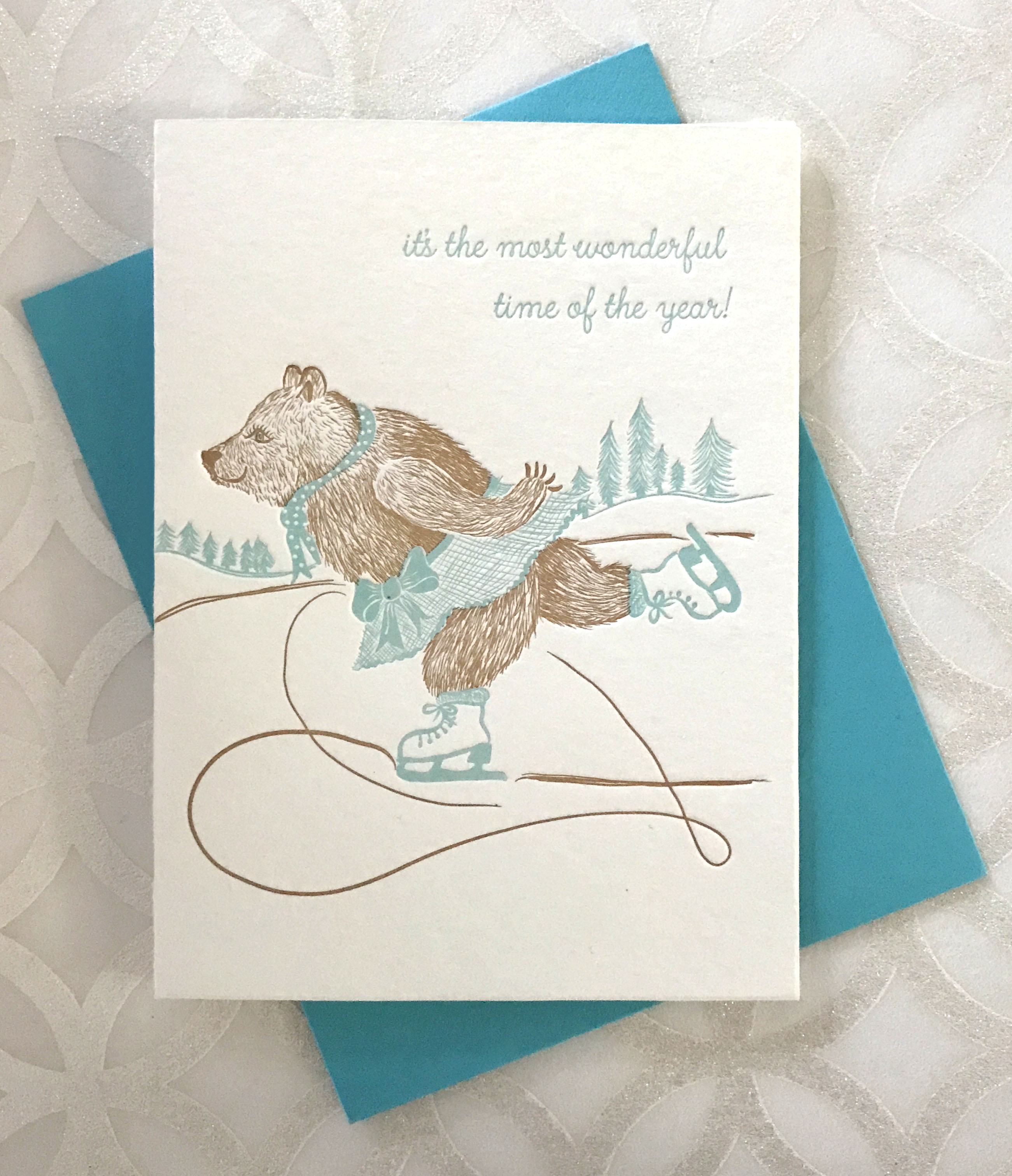 Letterpressed Ice Skating Card 
															/ Colorbox Design & Letterpress							