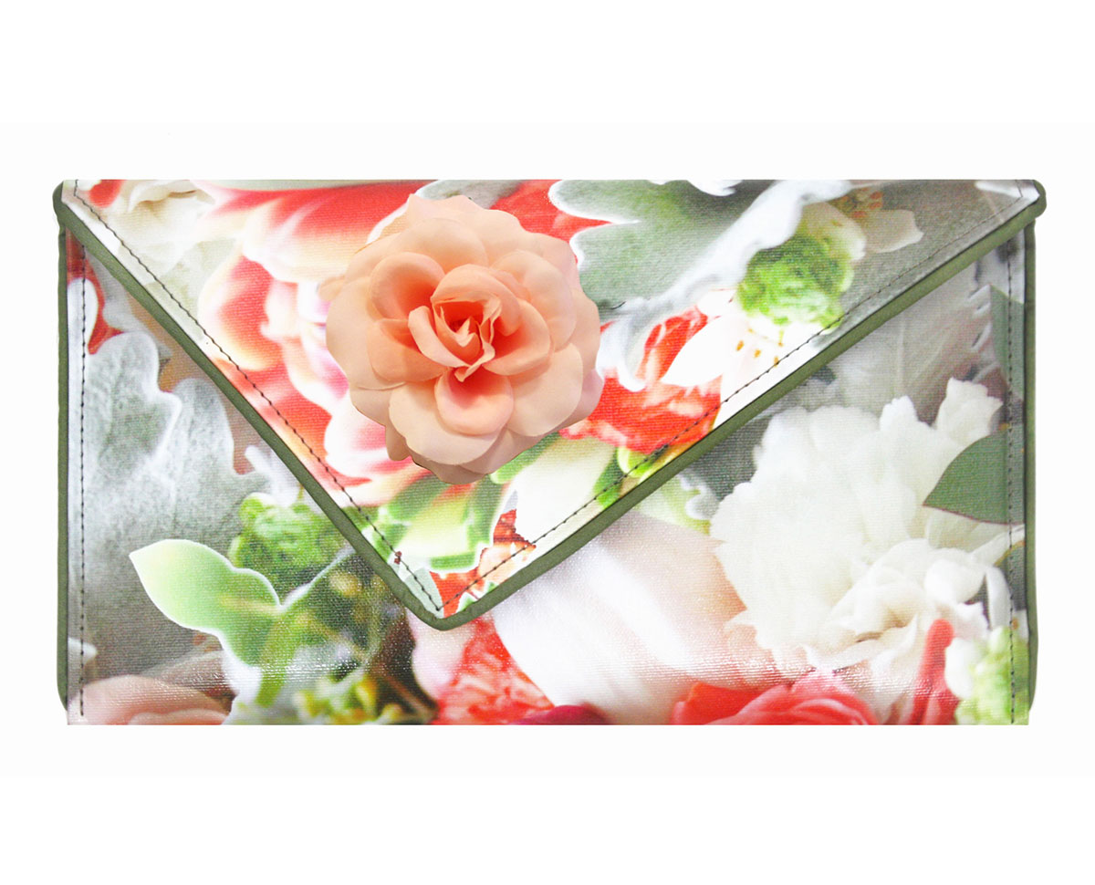 Coral Rose Bouquet Clutch 
															/ Kent Stetson Handbags							