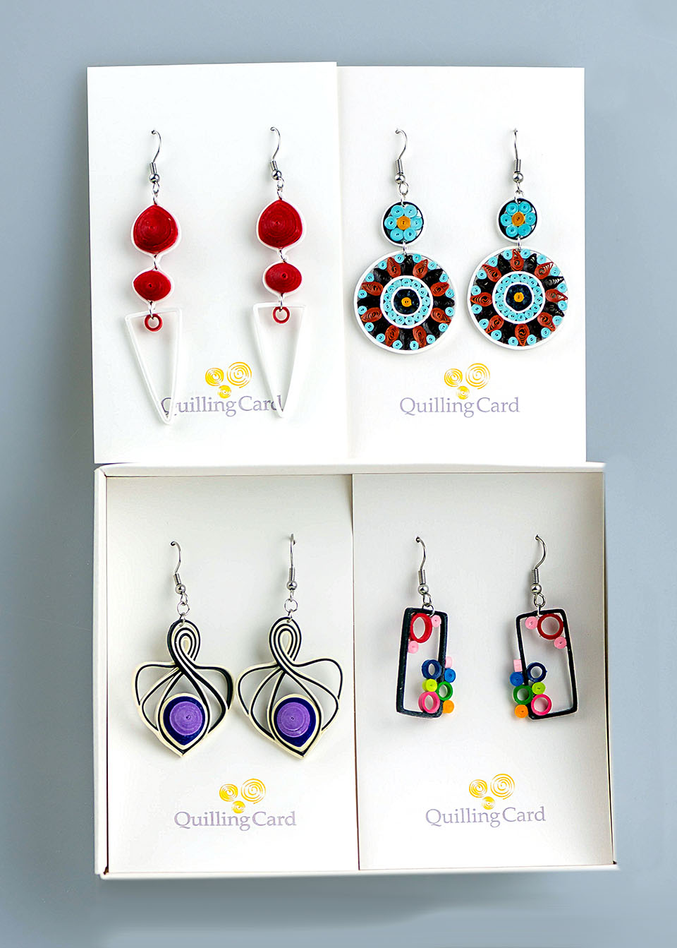 Quilled Paper Earrings 
															/ Quilling Card							