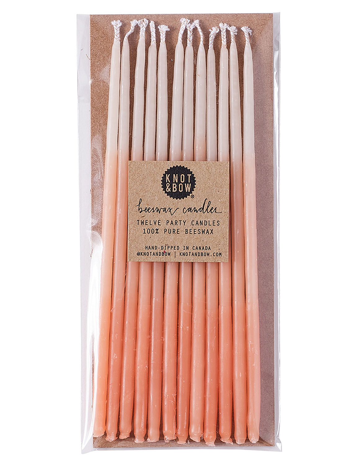 Ombré Tall Beeswax Party Candles 
															/ Knot & Bow							