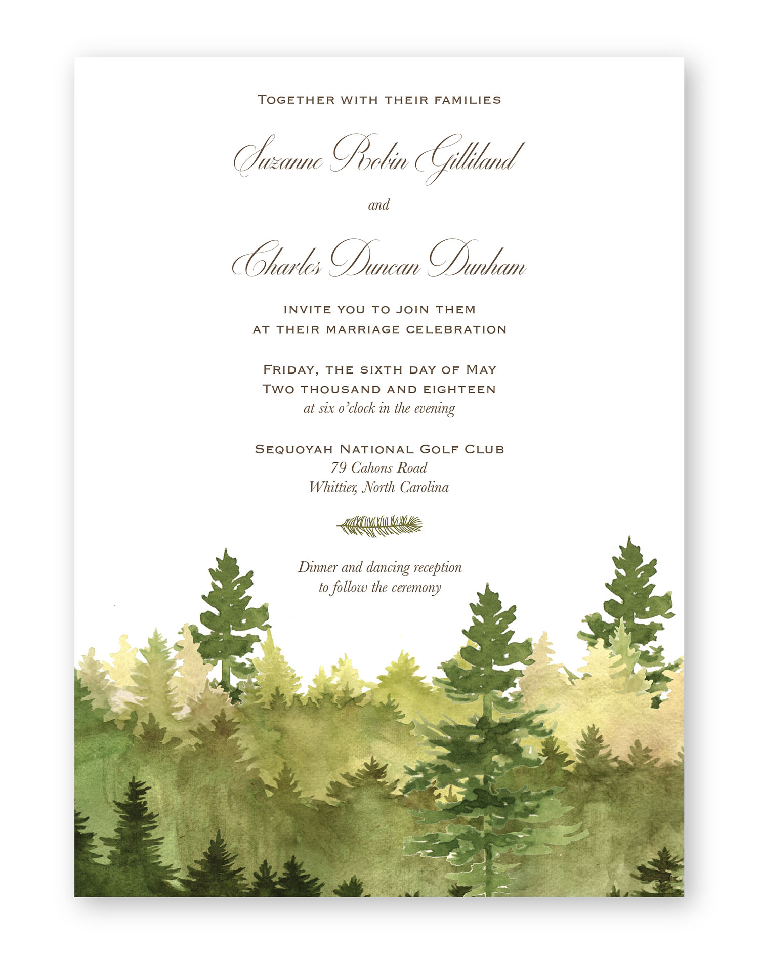 Watercolor Forest Invitation by Little Lamb Design 
															/ PrintsWell							