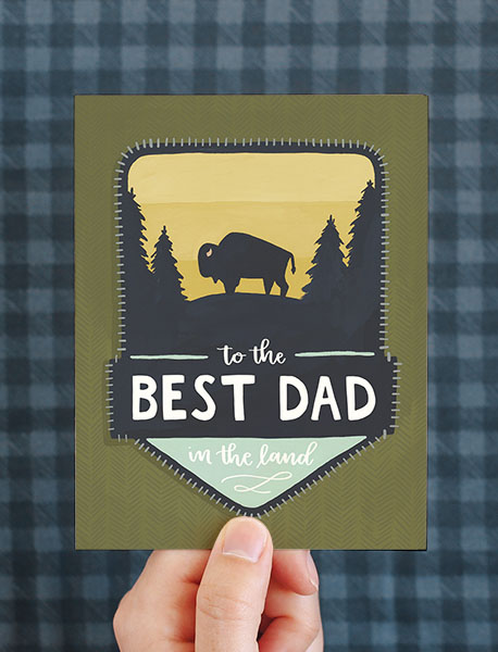 Best Dad Patch Greeting Card