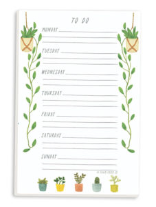 Weekly Plants To-do Notepad Fawn Paper