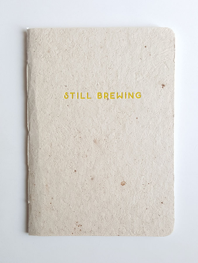 Handmade Paper, Letterpress Stitched Journal 
															/ Paper Baristas							