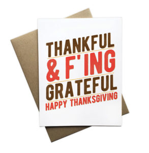 Tiramisu Thankful and Grateful Thanksgiving Card