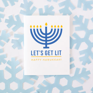 exit343design Let's Get Lit Hanukkah Card