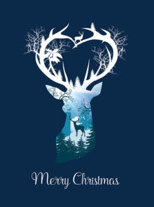 Reindeer Silhouette Christmas Greeting Card from The Best Card Company