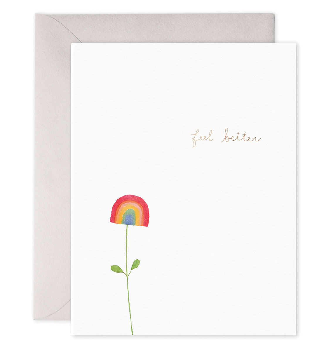 Foiled Rainbow Flower Get-Well Card