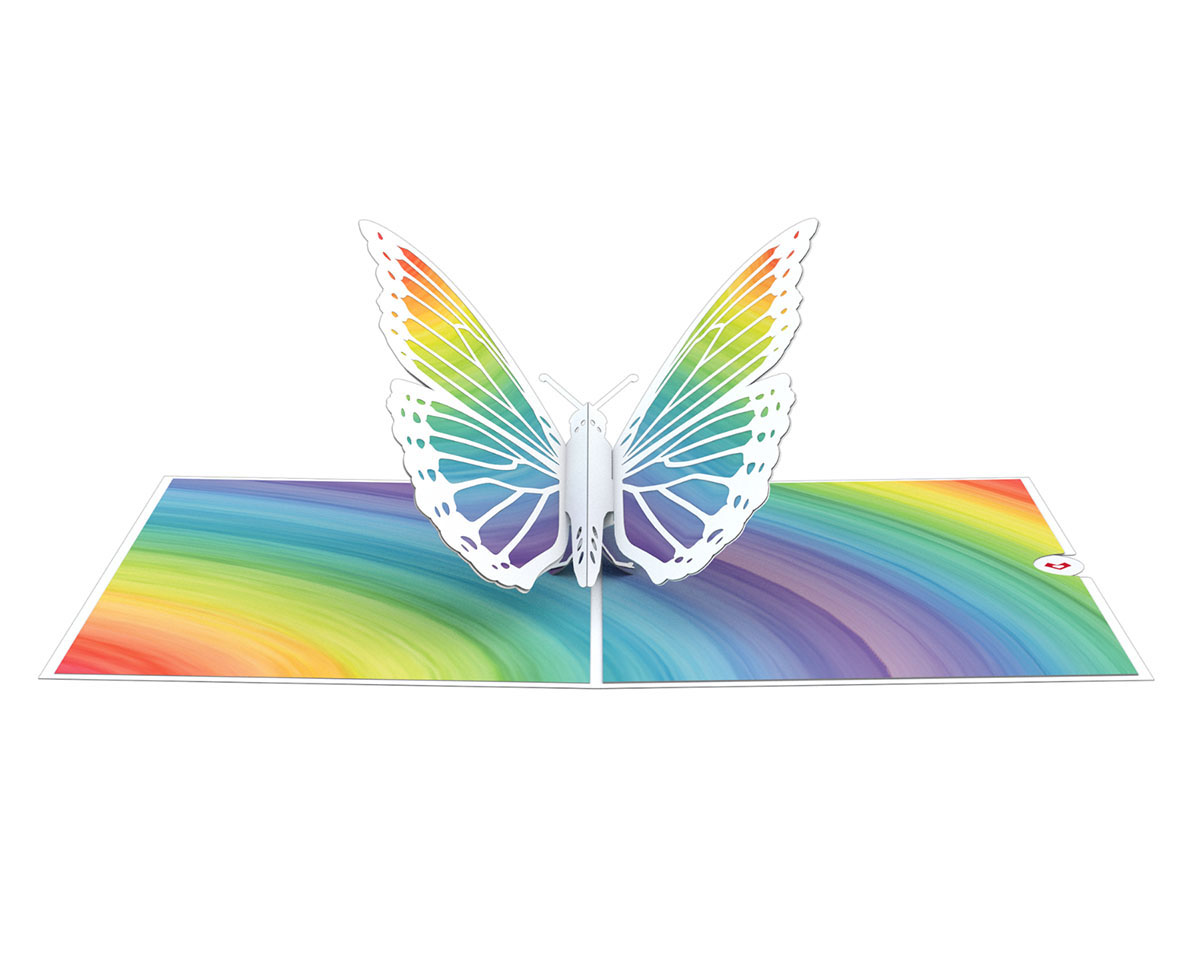 Rainbow Butterfly 3D Card