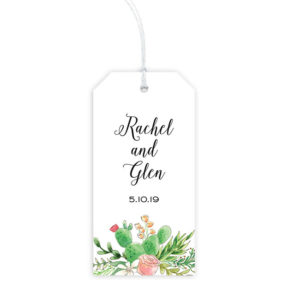 Custom Rose and Cactus Gift Tag from Flower & Vine is available through PrintsWell