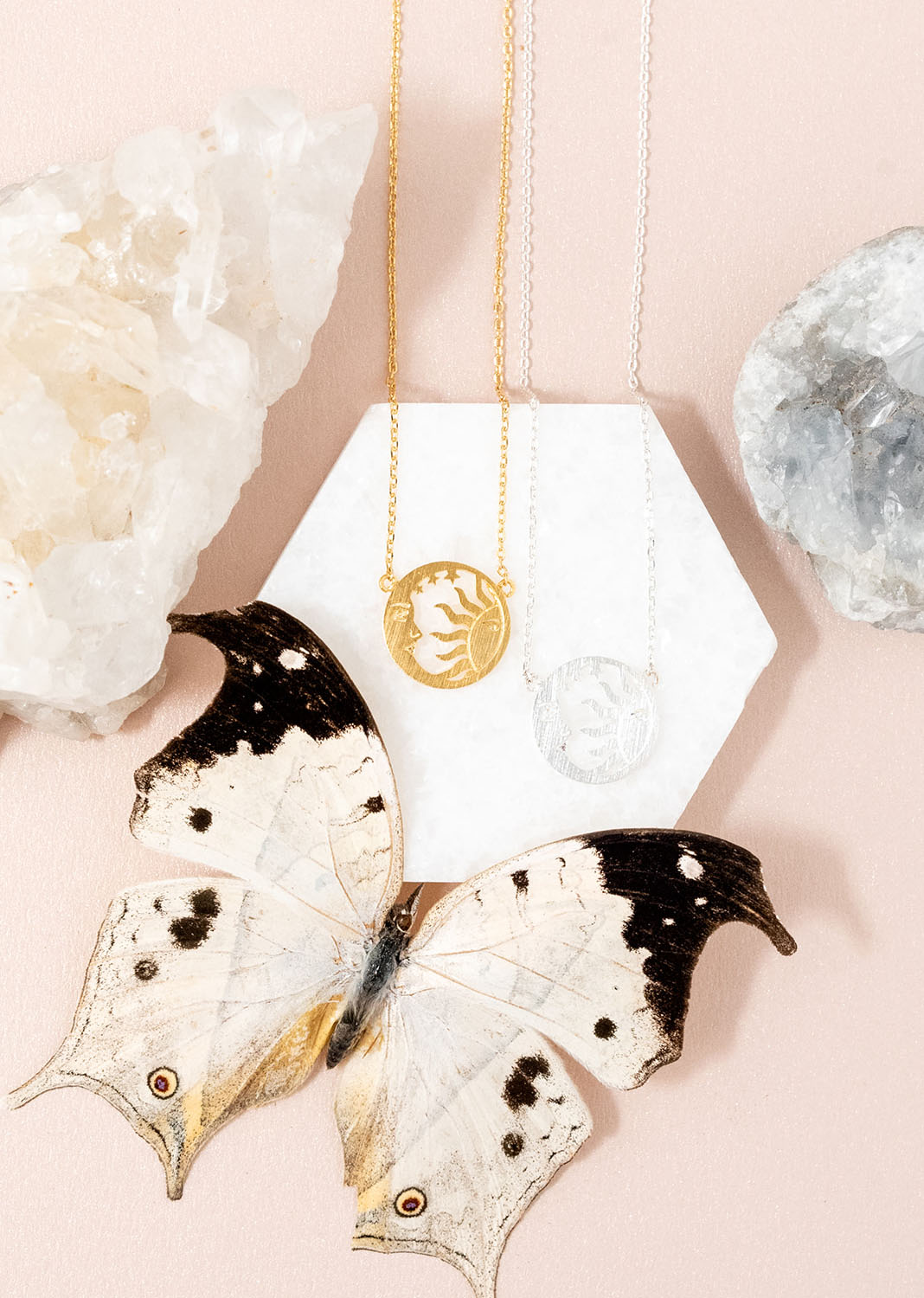 Sun & Moon Disc Necklace 
															/ Rebecca Accessories							
