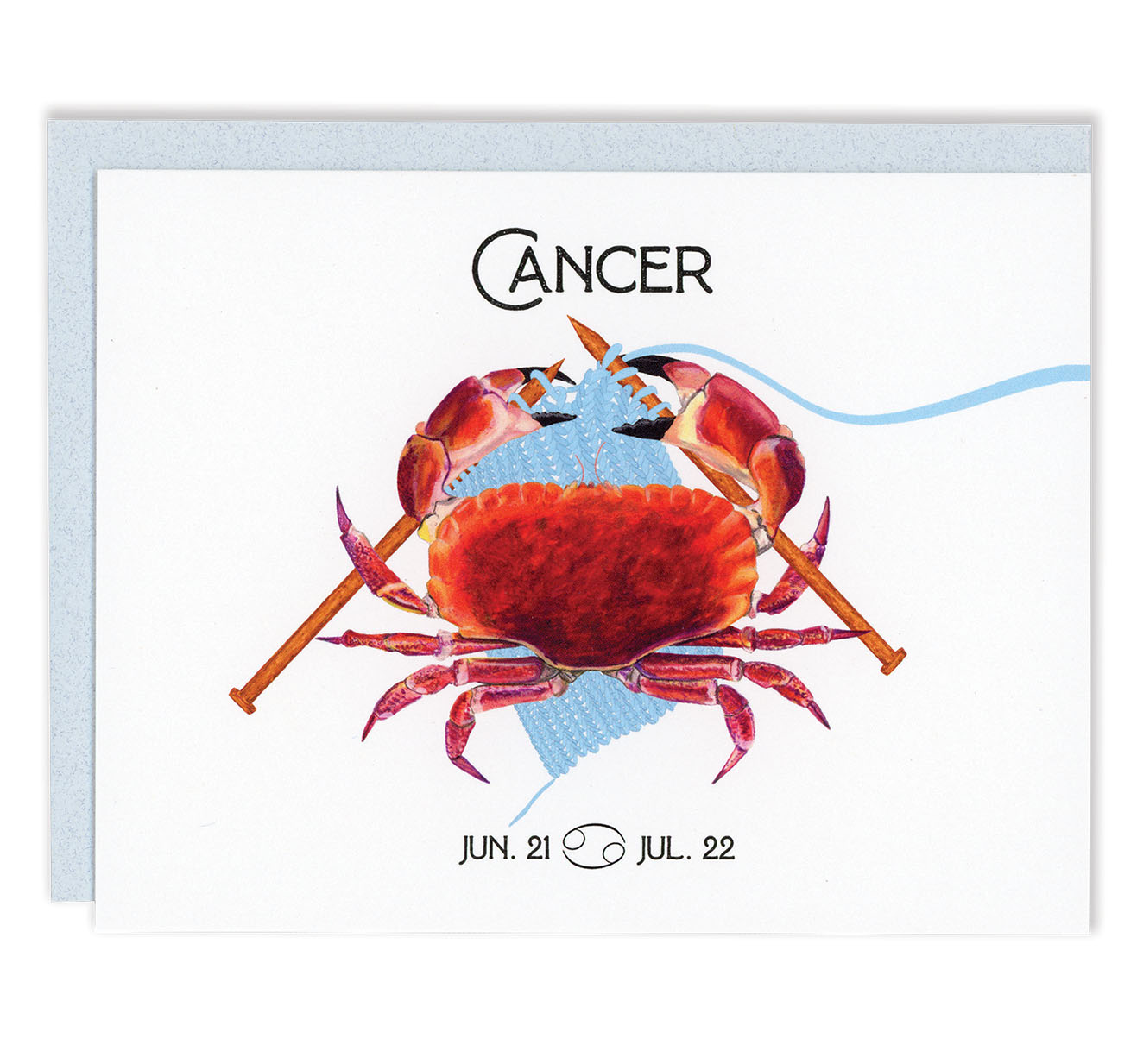 Knitting Crab Cancer Card