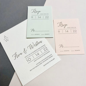 Ava and Weston Wedding Invitation Suite from BiBA Letterpress