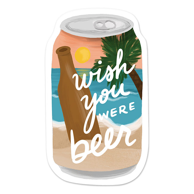 Wish You Were Beer Sticker 
															/ Slightly Stationery							