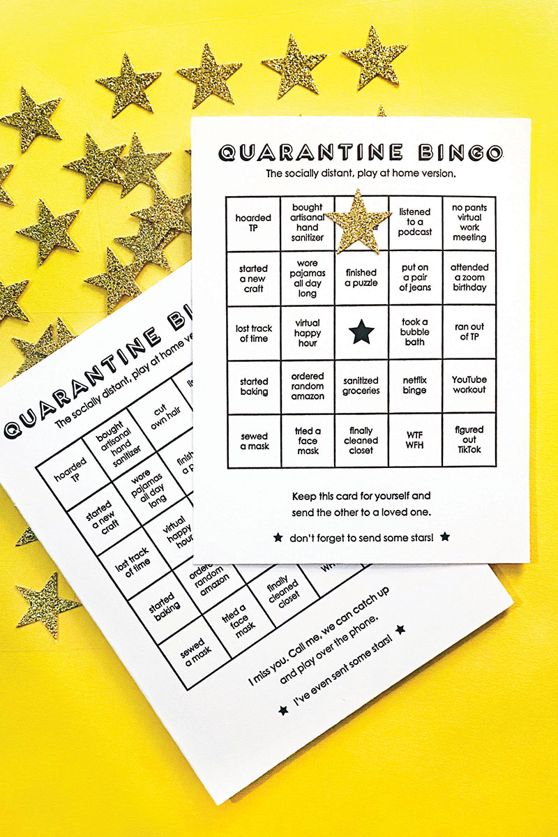 Quarantine Bingo Mailable Card