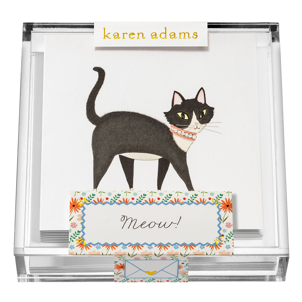 Meow Gift Enclosures in Acrylic Box 
															/ Karen Adams Designs							