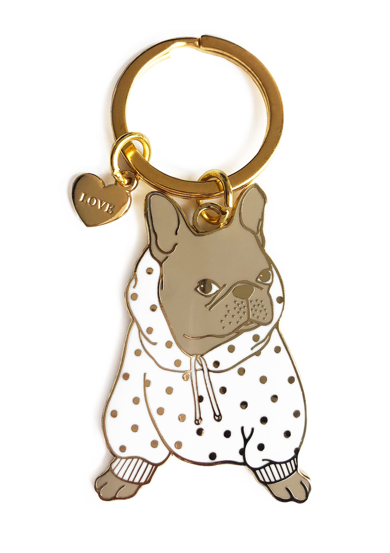 Hoodie French Bulldog Keychain 
															/ akr Design Studio							