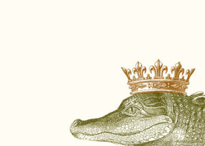 King Gator, part of the iconic Royal Court Animals series from Alexa Pulitzer