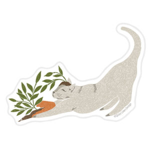 Cat Houseplant Sticker from Quiet Lines Design