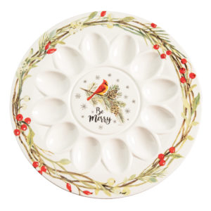 Be Merry Cardinal Egg Plate from C&F Home