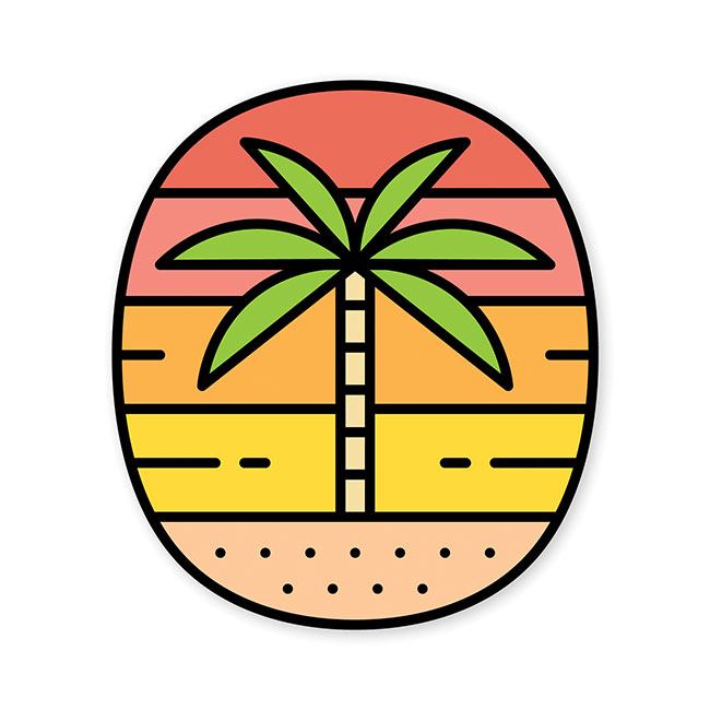 Palm Sunset Sticker 
															/ Fell							
