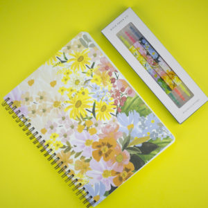 Rifle-Paper-Co-floral journal and highlighters