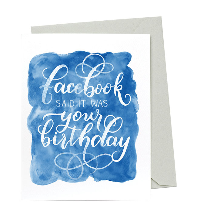 Facebook Birthday Print Card 
															/ CharmCat Creative							