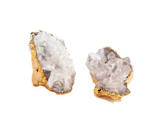 Gold Gilded Quartz Paperweights from GeoCentral