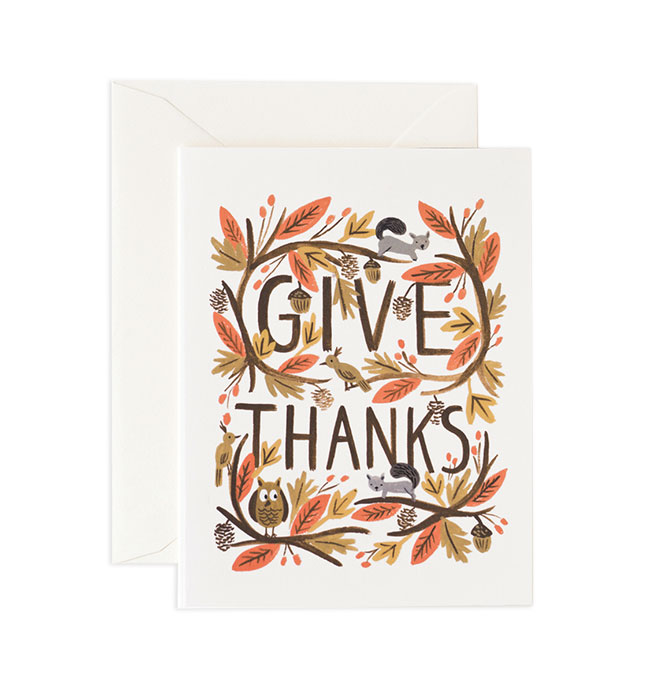 Give Thanks Card from Rifle Paper Co.