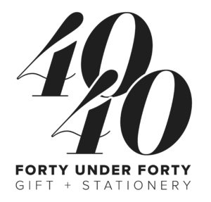 Gift + Stationery 40 under 40 logo