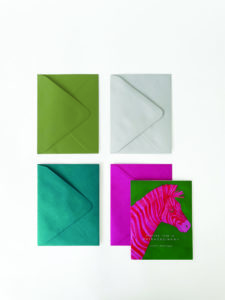 E. Frances Paper "Another year of extraordinary" card with 4 envelopes from Leader Paper