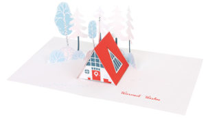 Winter Cabin Pop Up Card