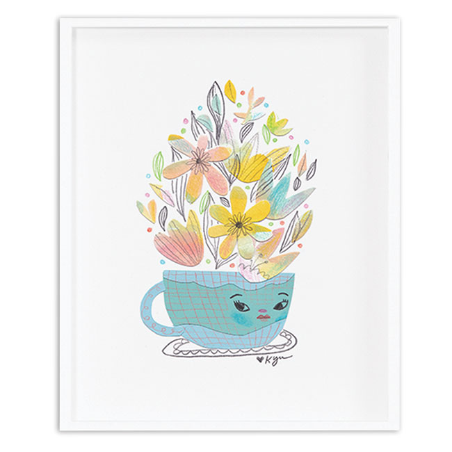 Teacup Floral Art Print 
															/ Cheery Human Studios							