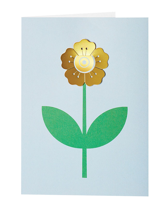 Greeting Card Flower with Multi-use Metal Clip