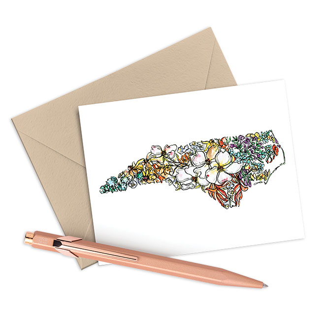 State Floral Folded Card