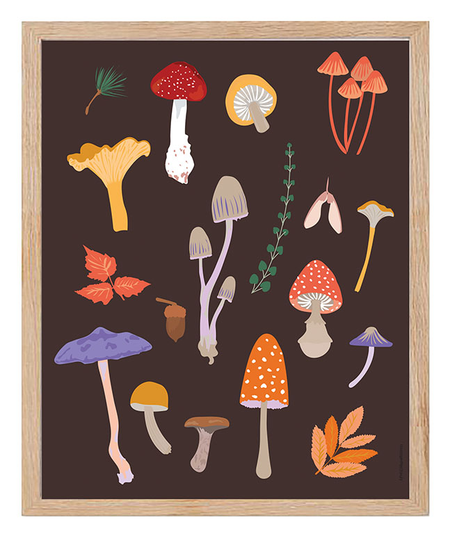Mushroom Art Print 
															/ Liligraffiti							