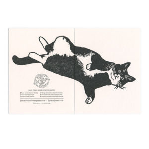 This cat card is an iconic offering from Just My Type Letterpress