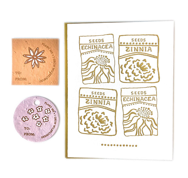 Letterpress Card and Plantable Gift Tags