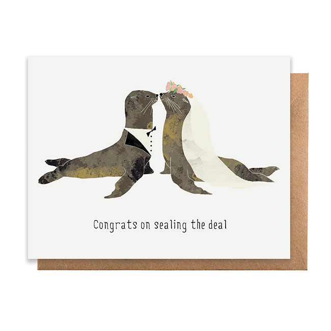 Seals Wedding Card from Paper Wolf Design