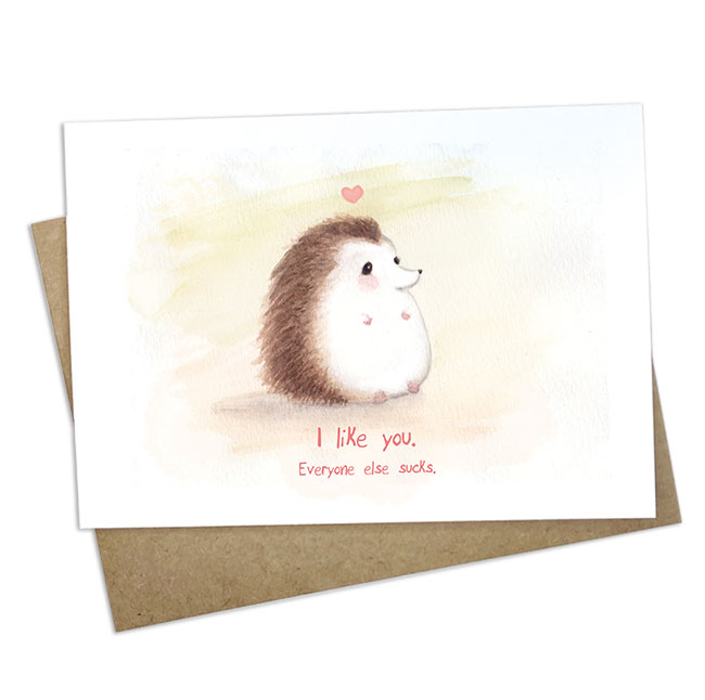 Hedgehog Card 
															/ Awkward Affections							