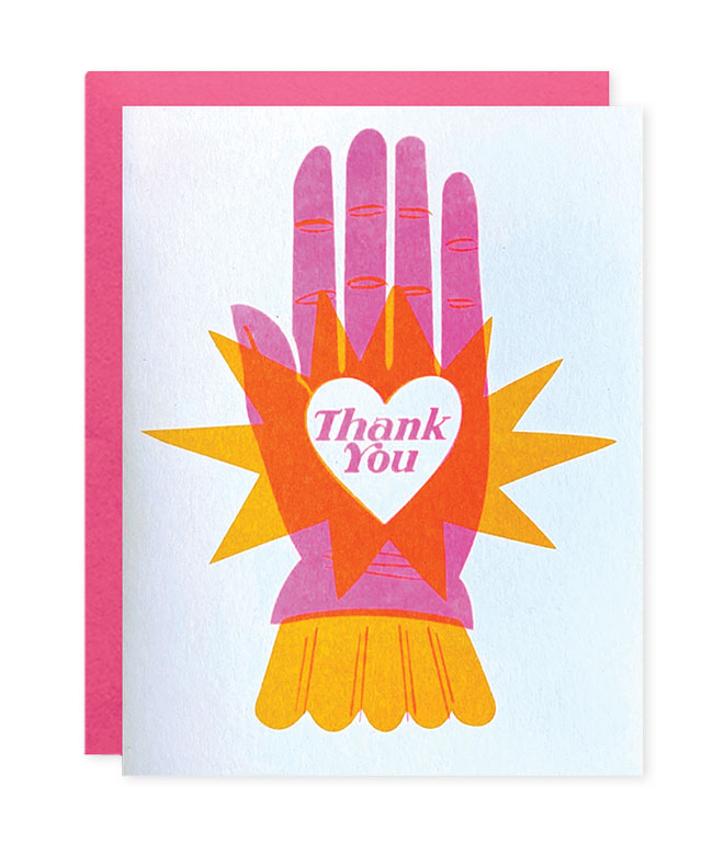 Helping Hand Letterpress Thank You