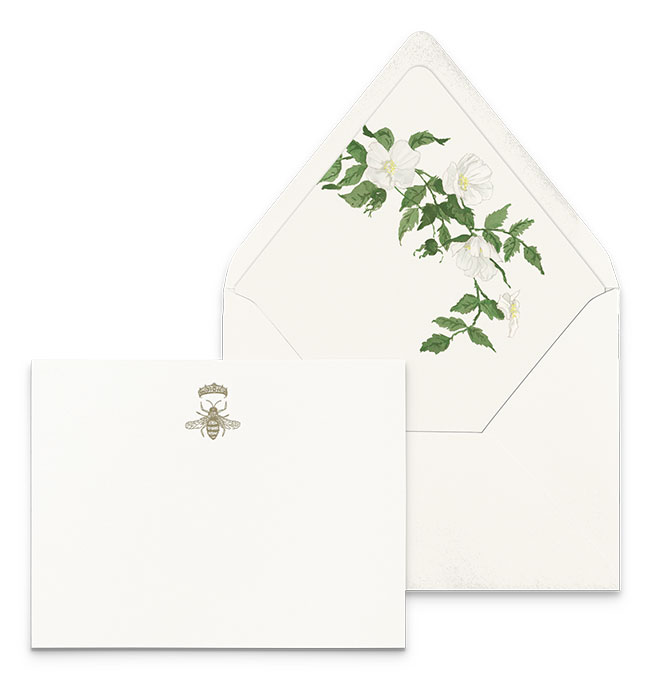 Floral Set of Six Letterpress Cards and Lined Envelopes